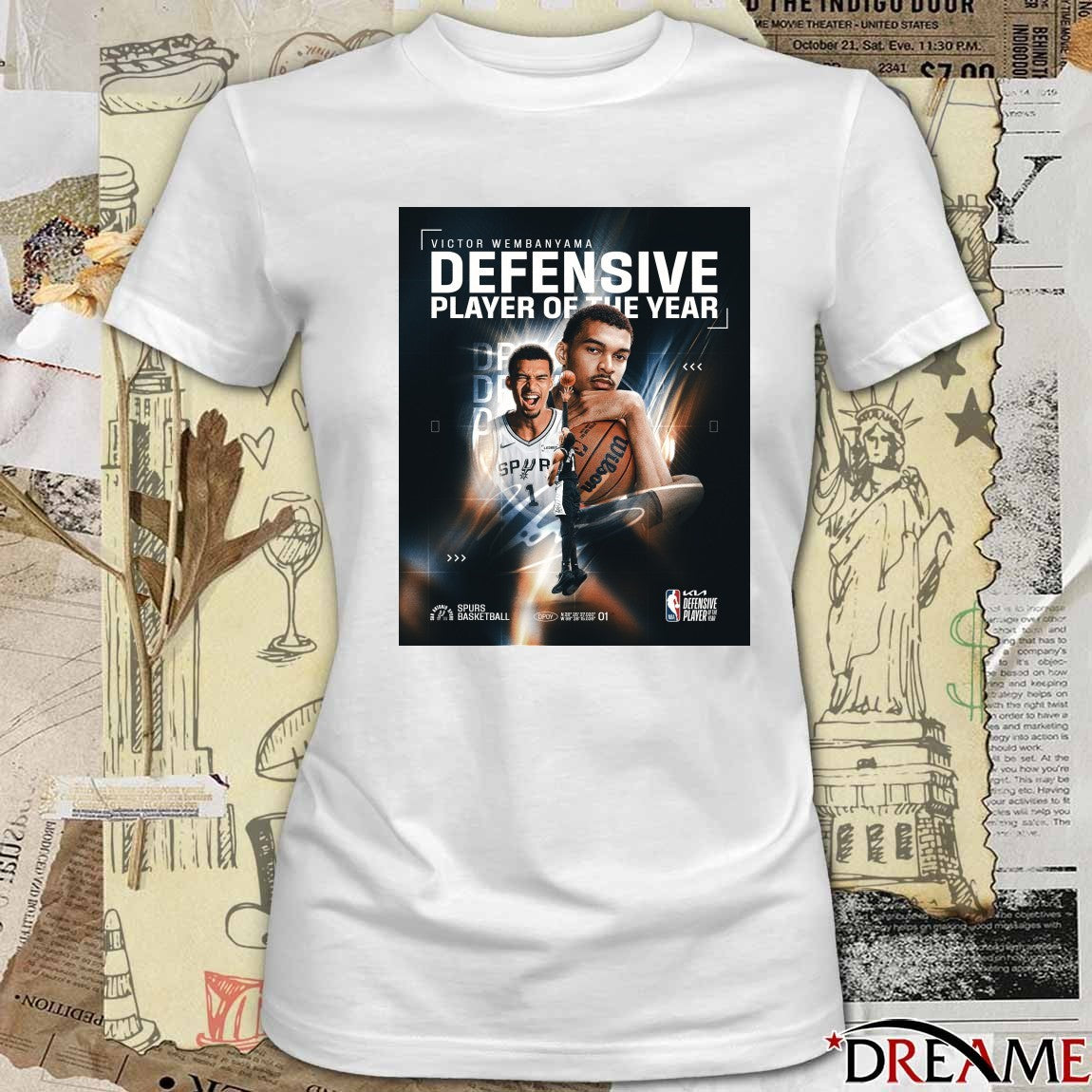 San Antonio Spurs Victor Wembanyama Kia NBA Defensive Player of the Year 2025-26 Poster t-shirt