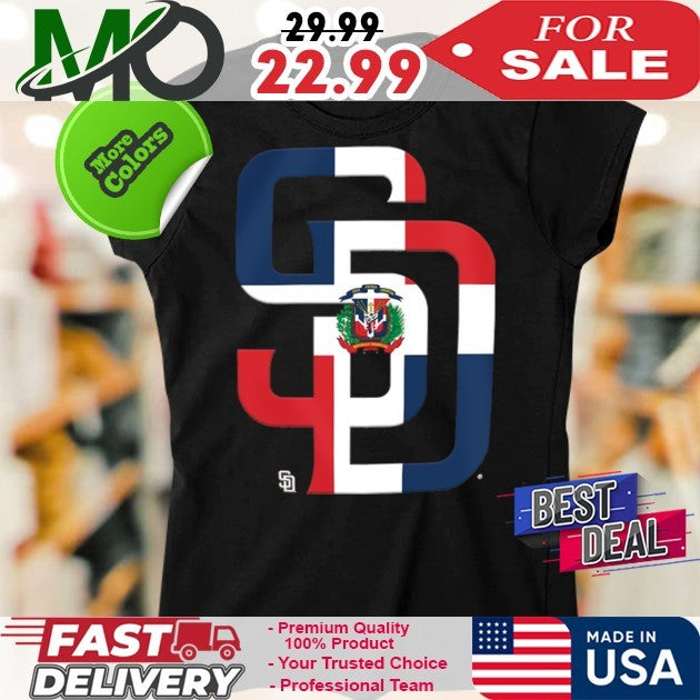 San Diego Padres New Era Brown Dominican Republic Flag Logo New 2025 T-Shirt