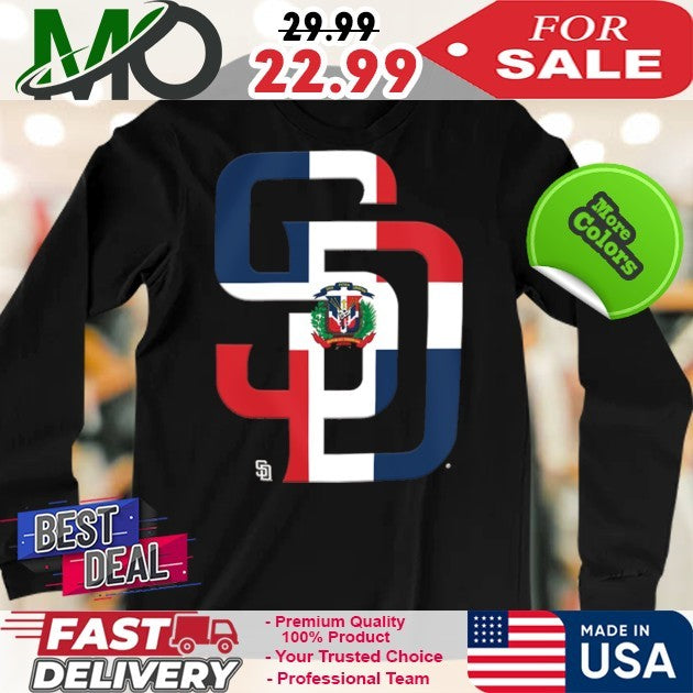 San Diego Padres New Era Brown Dominican Republic Flag Logo New 2025 T-Shirt