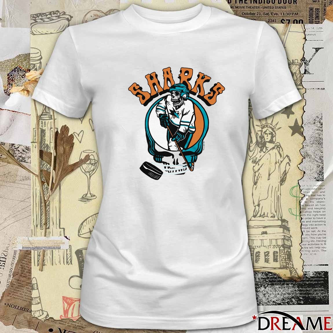 San Jose Sharks Homage Grateful Dead 2025 t-shirt