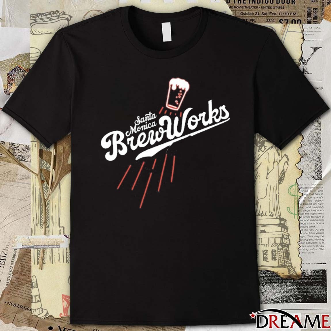 Santa Monica Brew Works Beach Brewed Baseball 2025 t-shirt