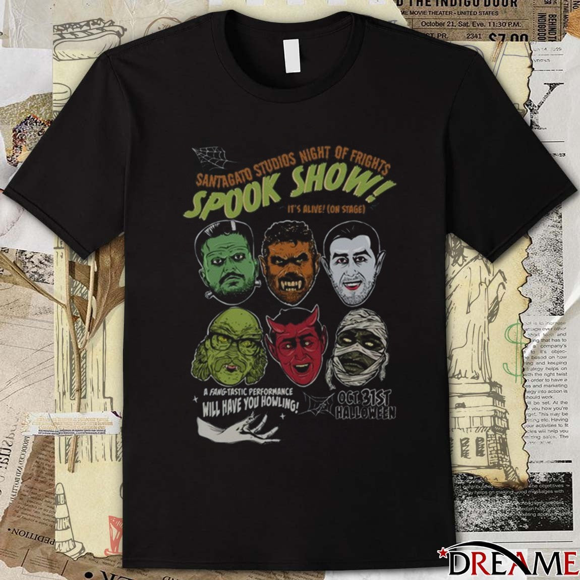 Santagato Studios Night Of Frights Spook Show Monster Mash October 31st 2025 Halloween t-shirt