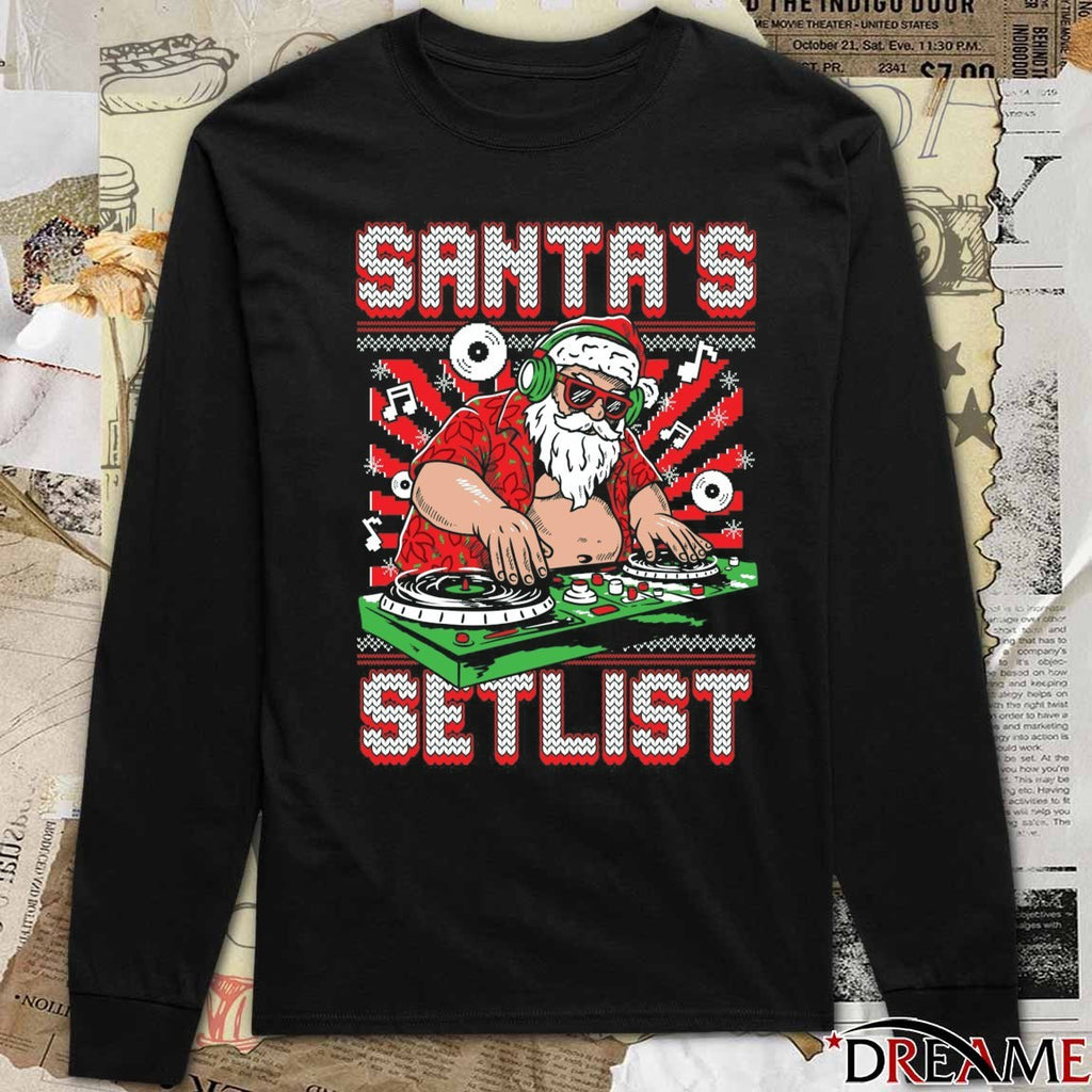 Santa’s Setlist Ugly Christmas Sweater 2025 Santa Claus t-shirt