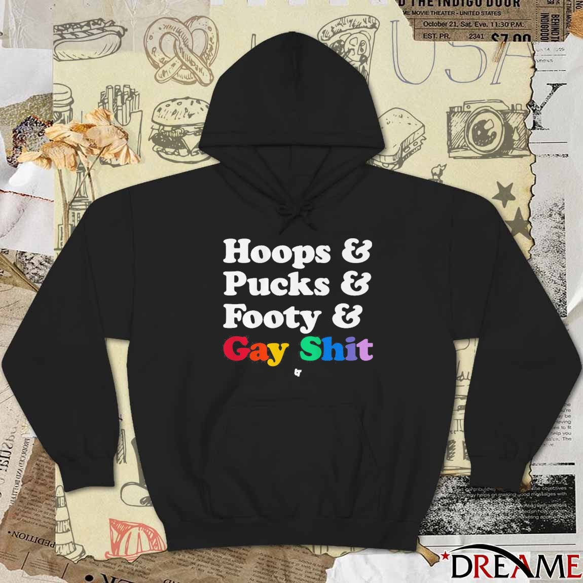 Sarah Spain Hoops and Pucks and Footy and Gay Shit t-shirt