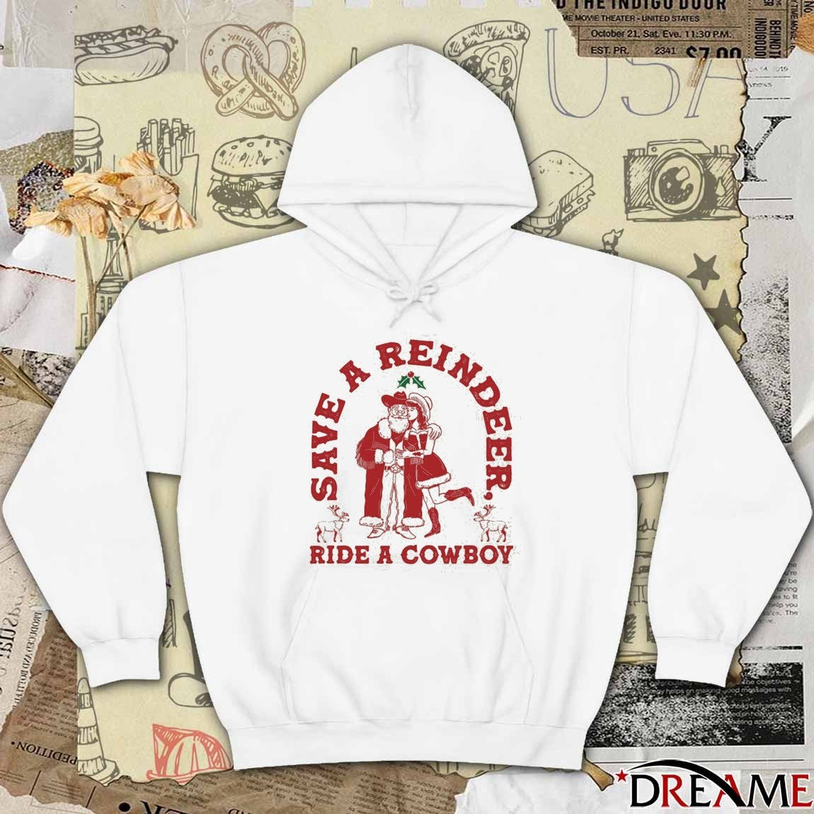Save A Reindeer Ride A Cowboy Ugly Christmas Sweater 2025 t-shirt