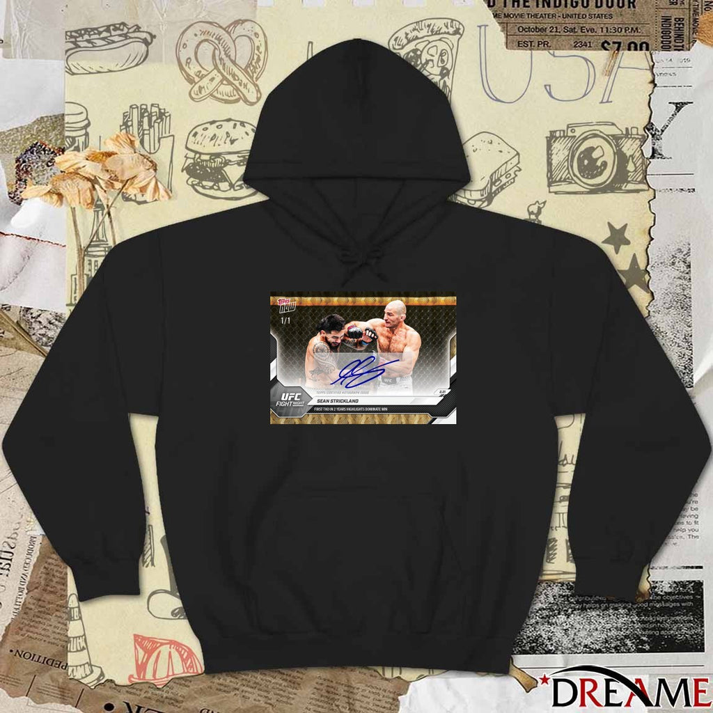 Sean Strickland 2026 UFC Topps Certified Autograph Issue NOW Signature t-shirt