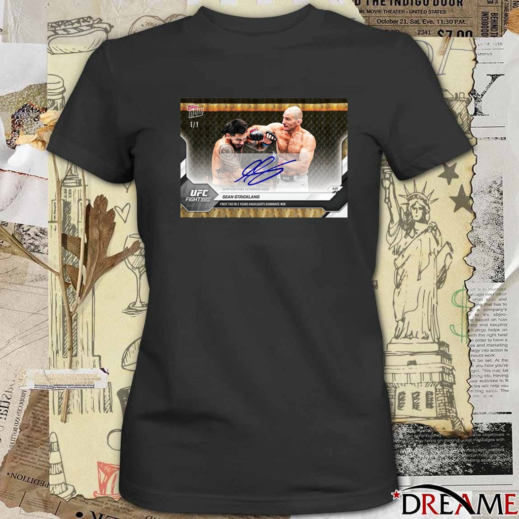 Sean Strickland 2026 UFC Topps Certified Autograph Issue NOW Signature t-shirt