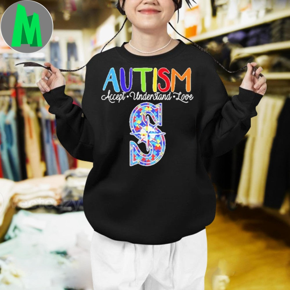 Seattle Mariners Autism Awareness Puzzle Piece Logo T-Shirt
