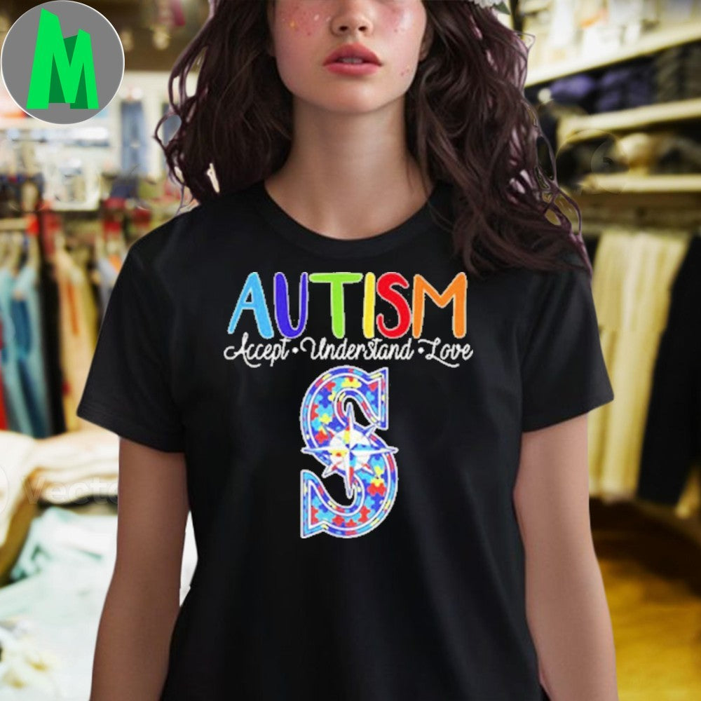 Seattle Mariners Autism Awareness Puzzle Piece Logo T-Shirt