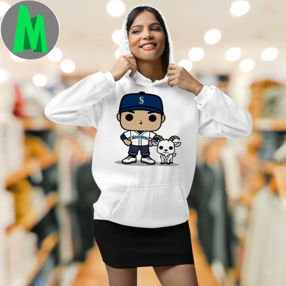 Seattle Mariners GOAT Night Funko Pop Style Baseball Player & Goat T-Shirt