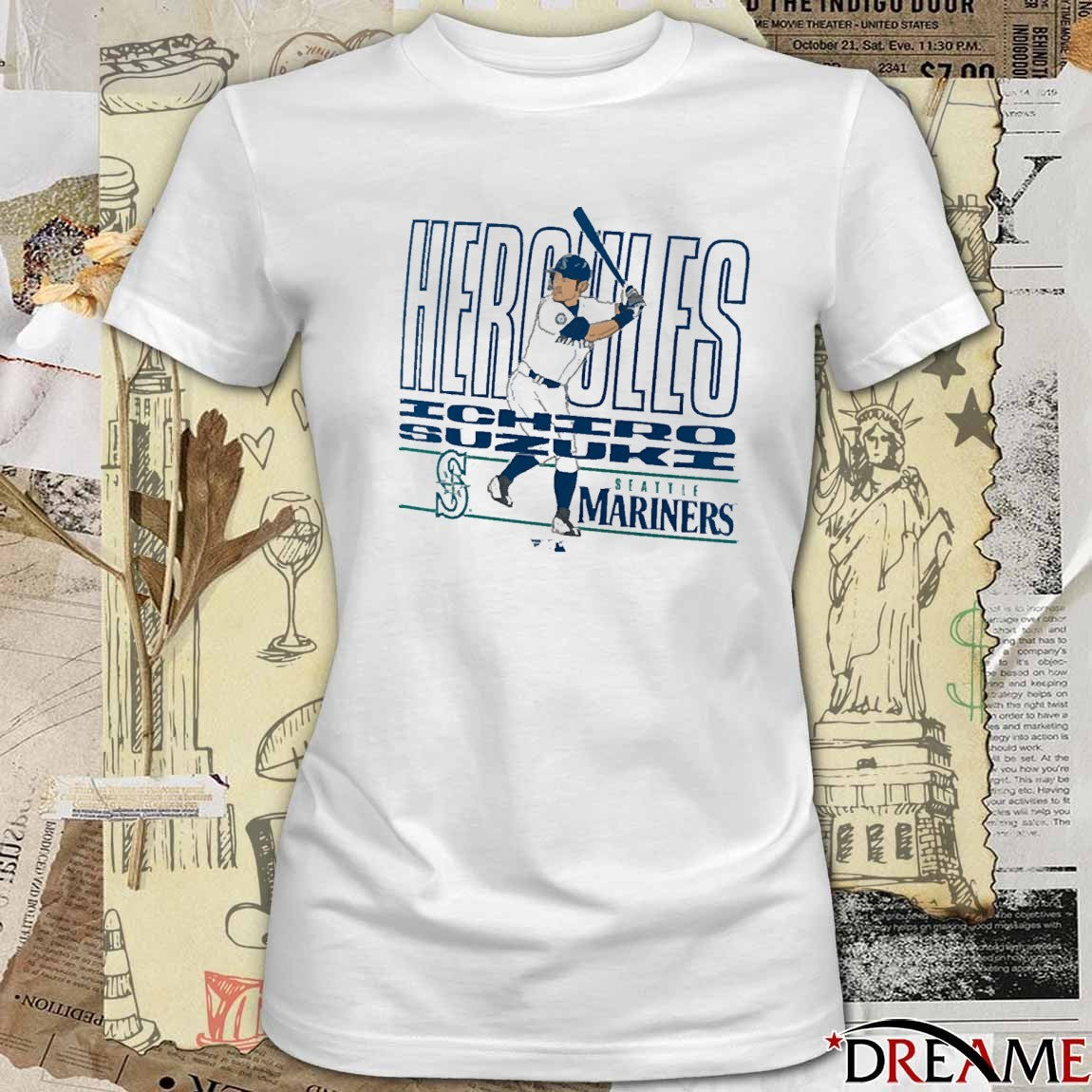 Seattle Mariners MLB Ichiro Suzuki Hercules Cooperstown Player t-shirt