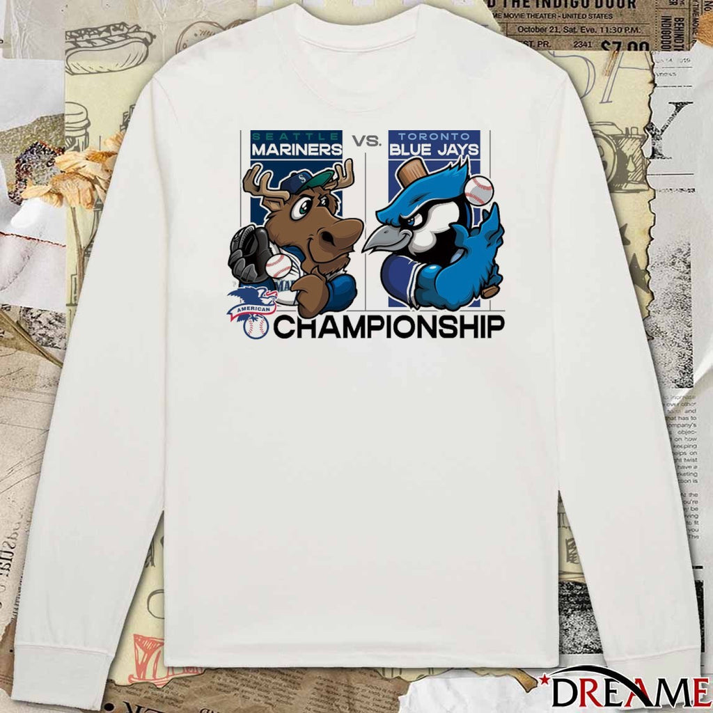 Seattle Mariners Vs Toronto Blue Jays 2025 MLB League Championship Series Mascots t-shirt
