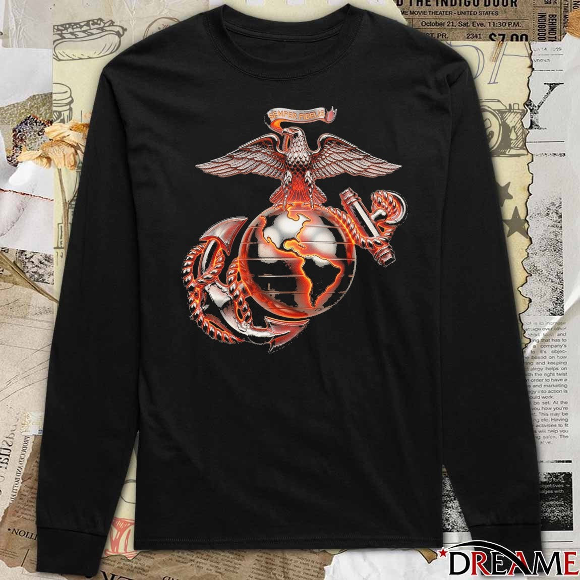 Semper Fidelis Molten Steel Eagle Globe & Anchor t-shirt