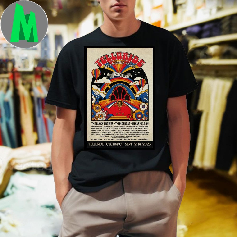 Sep 12-24, 2025 Telluride Blues & Brews Festival Telluride, Colorado Poster Shirt