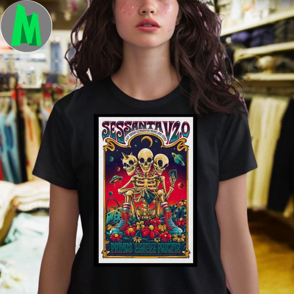 Sessanta V2.0 Primus A Perfect Circle Puscifer May 29 2025 Concert T-Shirt Live Music Festival Graphic Tee Tour Merch