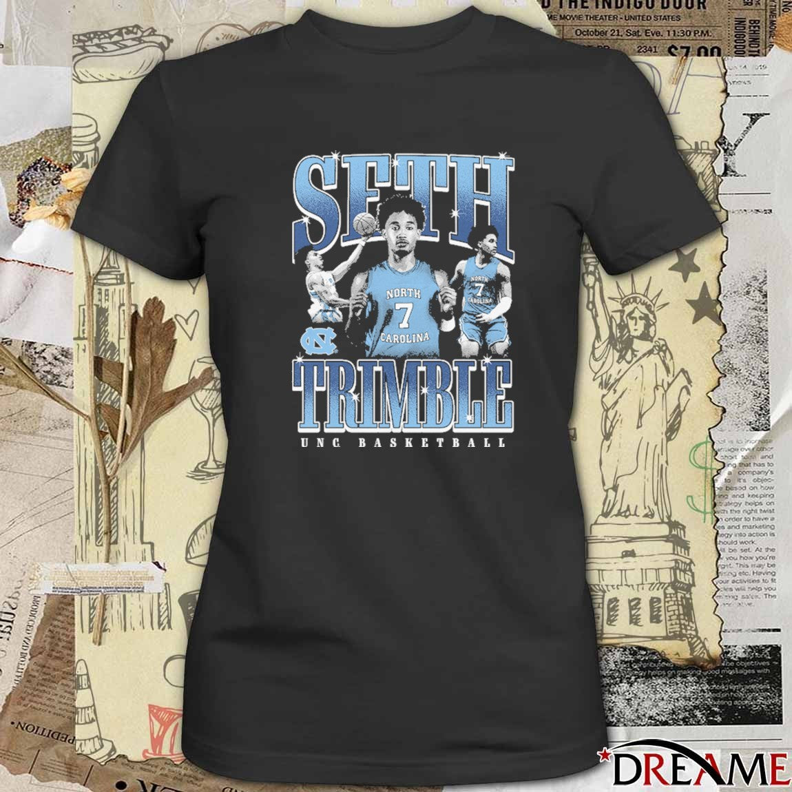 Seth Trimble Throwback Retro North Carolina Tar Heels Basketball 2026 t-shirt