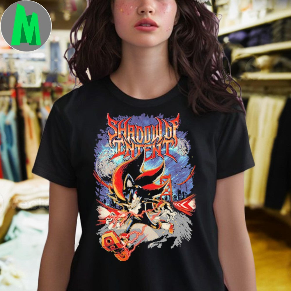 Shadow Of Intent Shadow the Hedgehog Metalcore Band T-Shirt Gaming Fan Tee