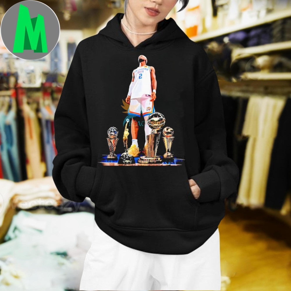 Shai Gilgeous Alexander 2025 Thunder White Jersey Trophy Showcase Shirt
