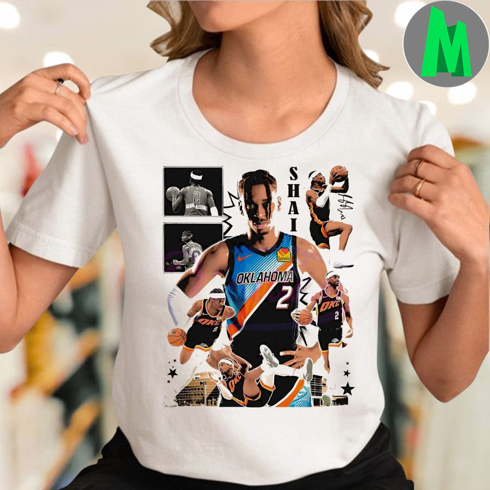 Shai Gilgeous Alexander Oklahoma City Thunder Action Collage Graphic Shirt