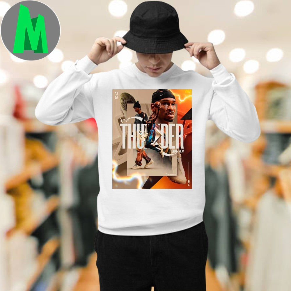 Shai Gilgeous Alexander Thunder Mvp Art Collage Style Shirt