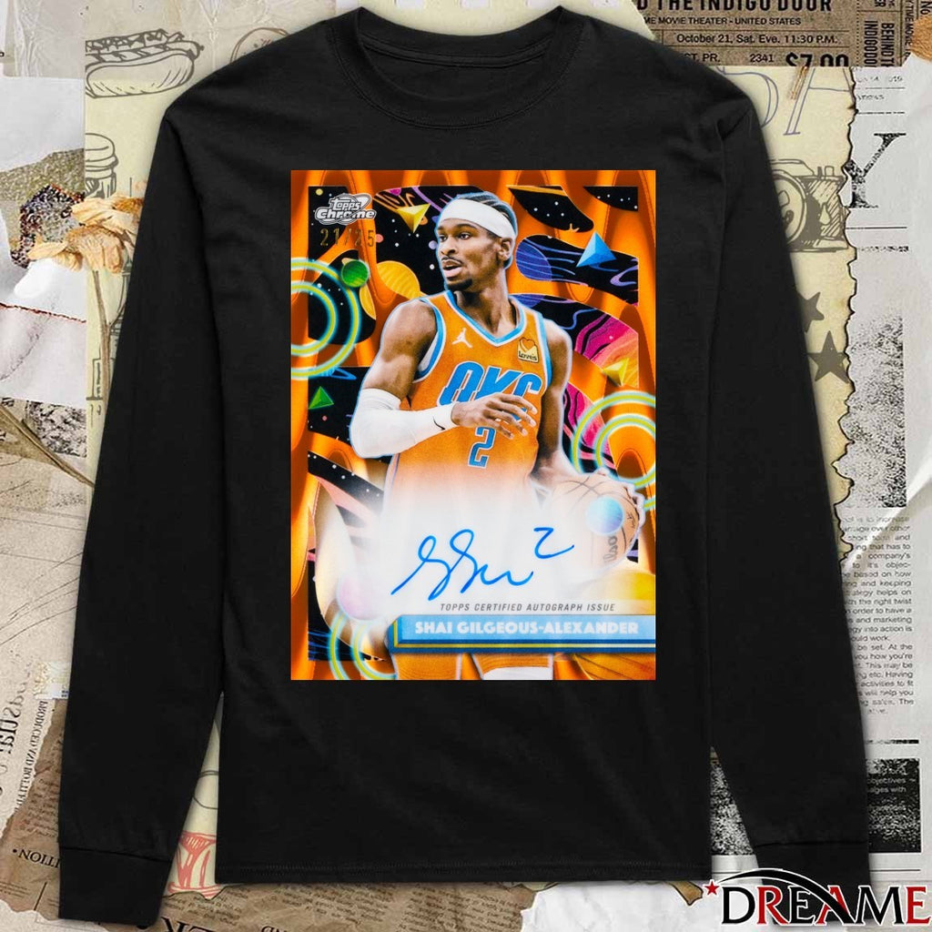 Shai Gilgeous-Alexander Topps Cosmic Chrome Basketball Card Signature t-shirt