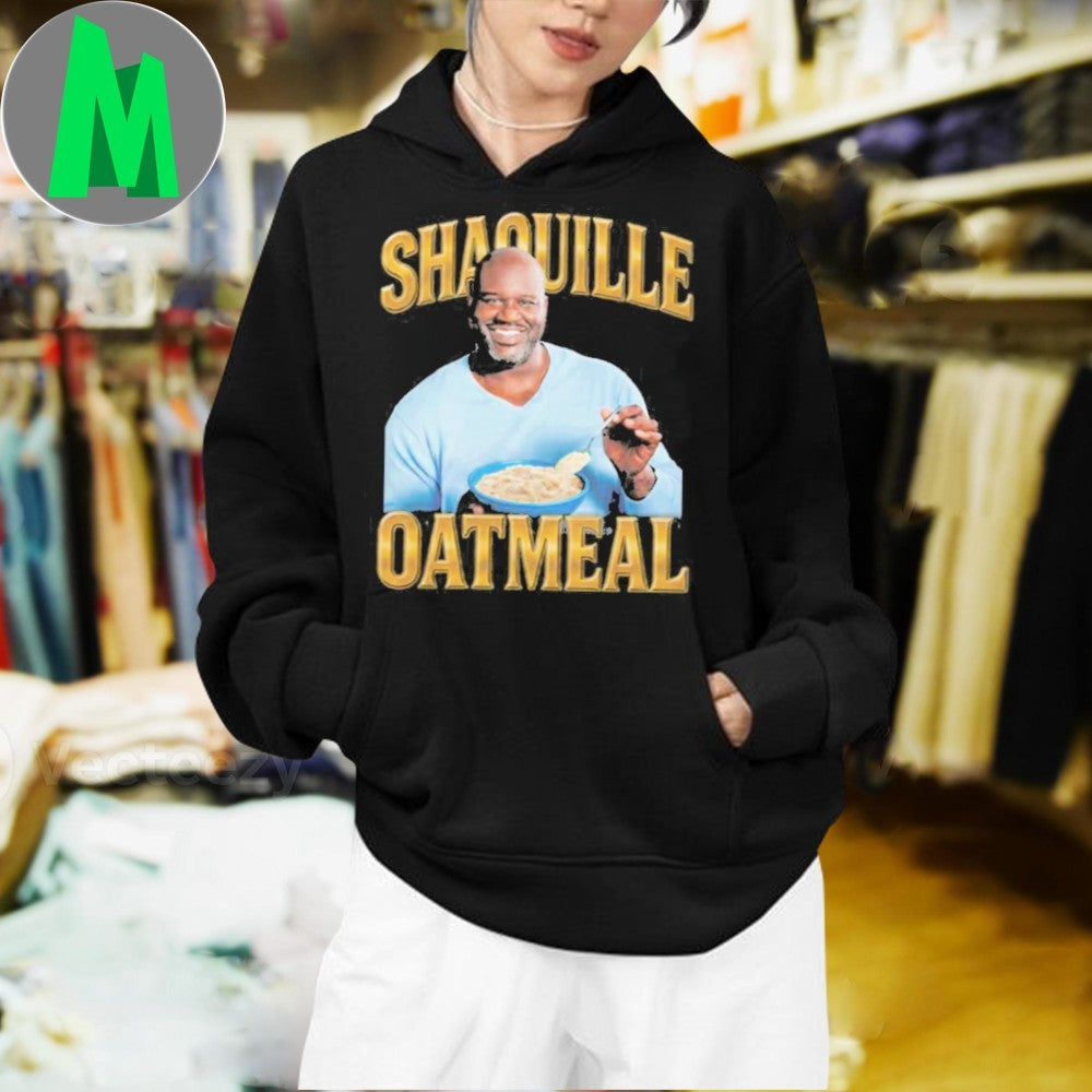 Shaquille Oatmeal Funny T-Shirt Basketball Legend Parody Humorous Graphic Tee Novelty Apparel