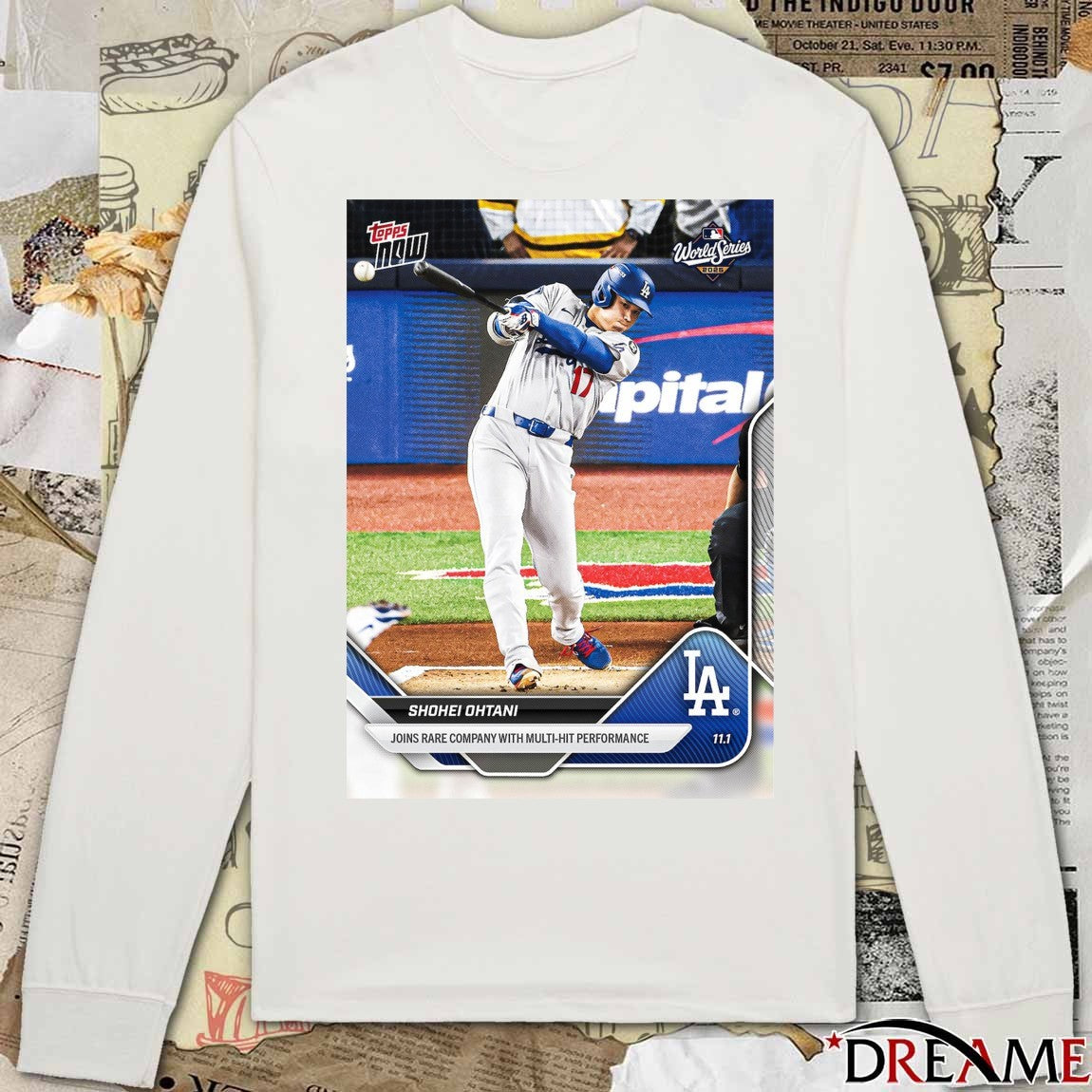 Shohei Ohtani 2025 MLB Topps Los Angeles Dodgers Joins Rare Company With Multi-Hit Performance Card t-shirt