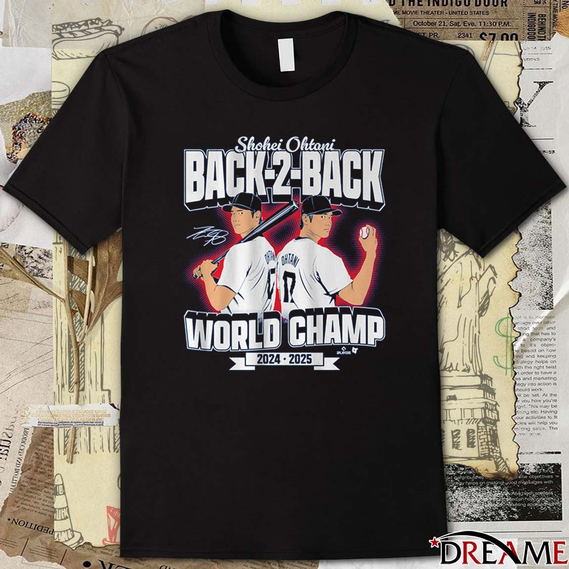 Shohei Ohtani Los Angeles Dodgers MLB Back-to-Back World Champs 2024-2025 Signature t-shirt