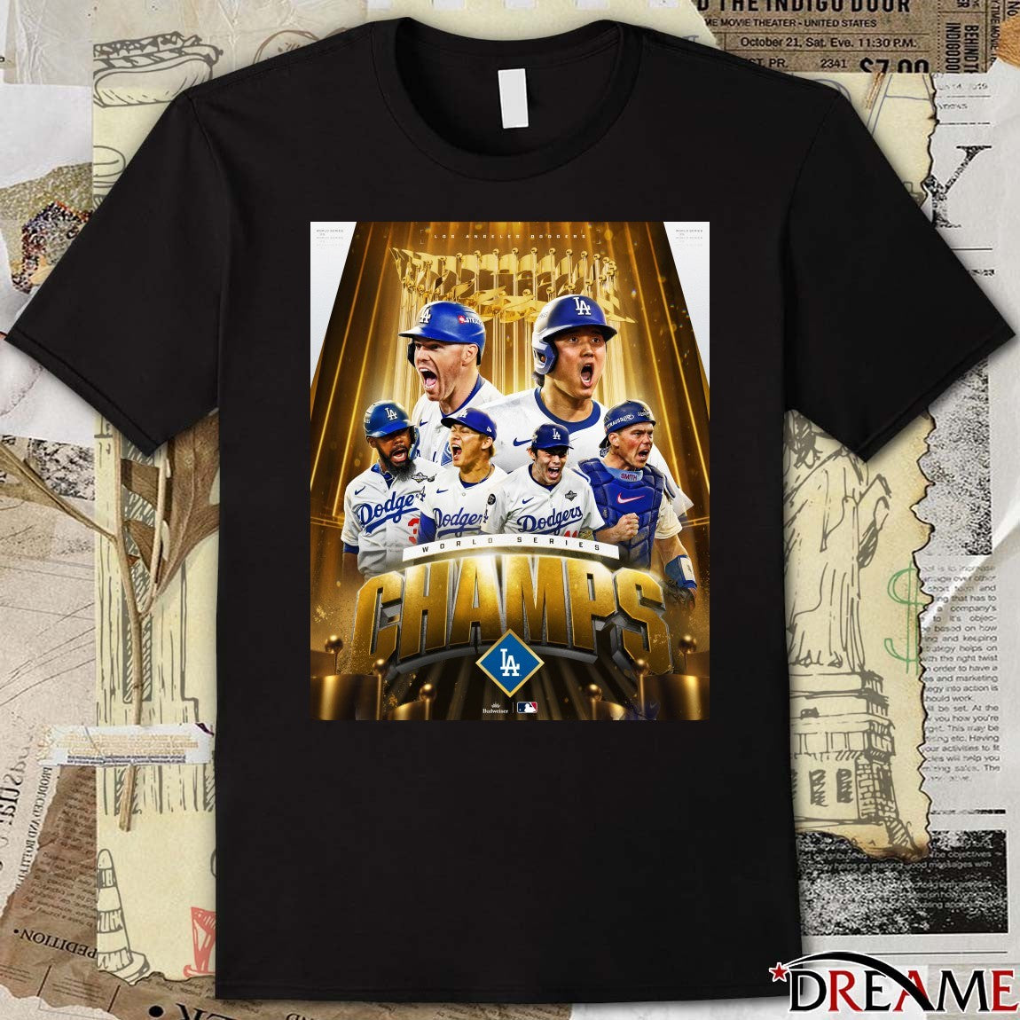 Shohei Ohtani, Yoshinobu Yamamoto Los Angeles Dodgers 2025 Back-to-back World Series Champs Poster t-shirt