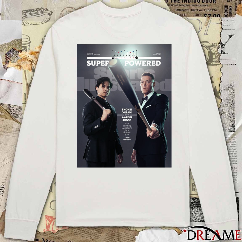 Shohei Ohtani and Aaron Judge Super Powered Are Leading Baseball New Golden Era t-shirt