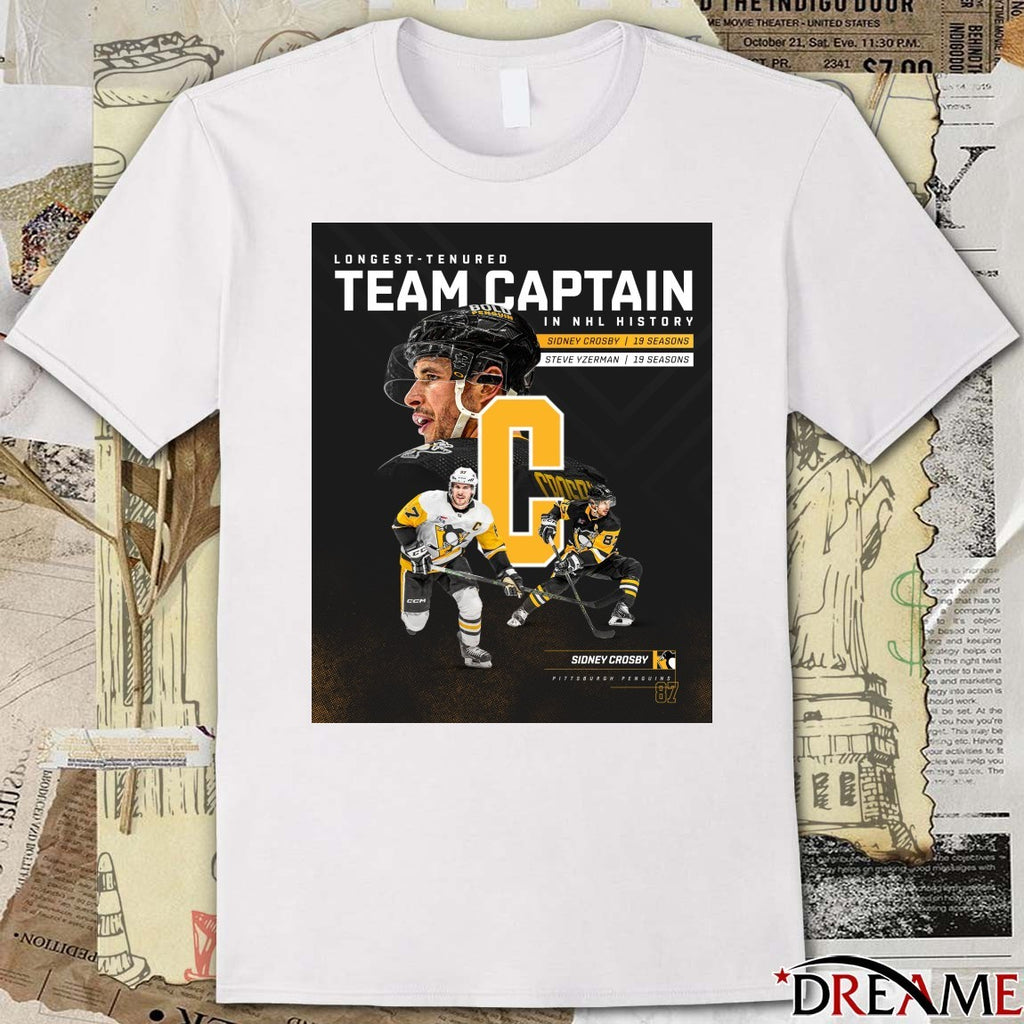 Sidney Crosby Longest-Tenured Team Captain Pittsburgh Penguins in NHL history Poster t-shirt