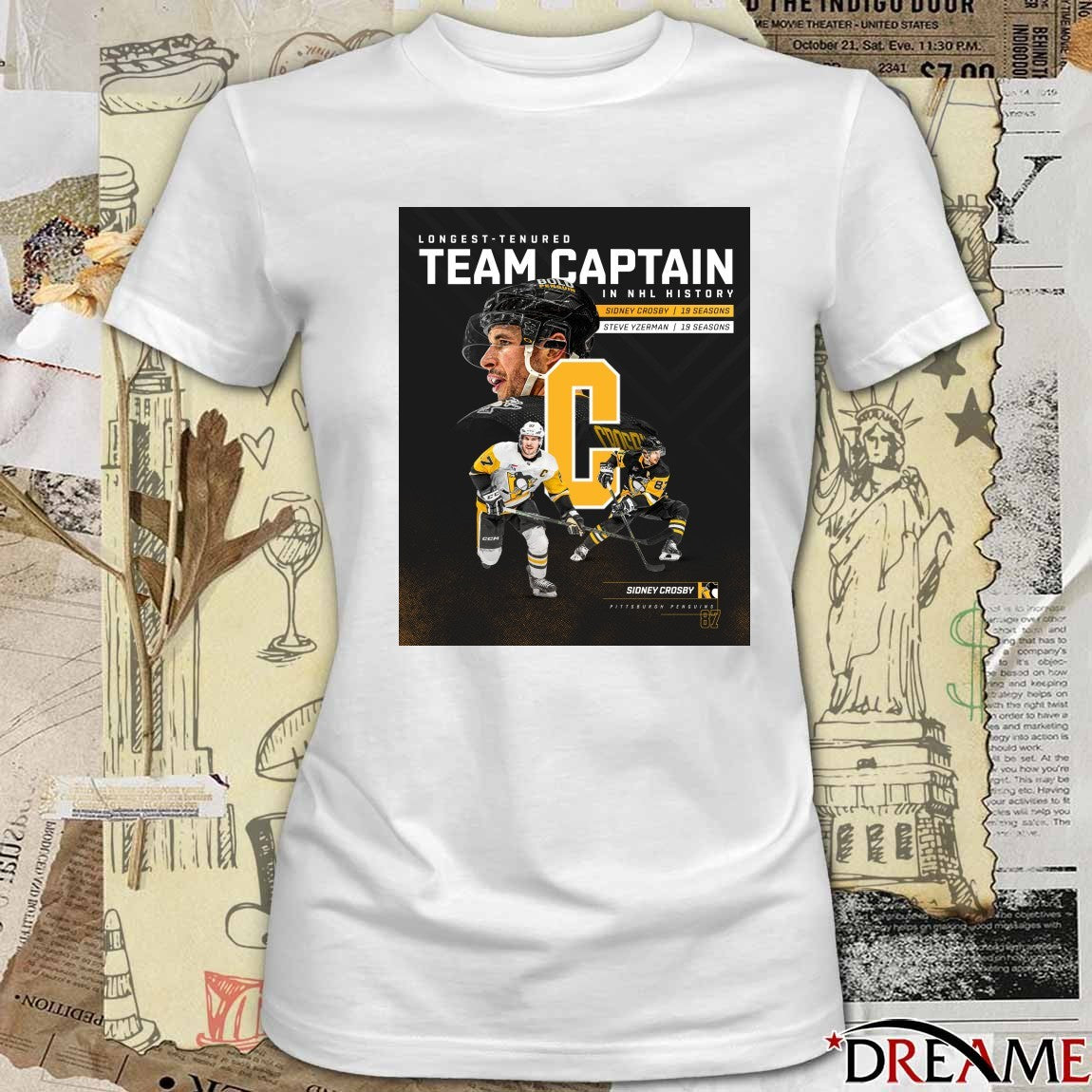 Sidney Crosby Longest-Tenured Team Captain Pittsburgh Penguins in NHL history Poster t-shirt
