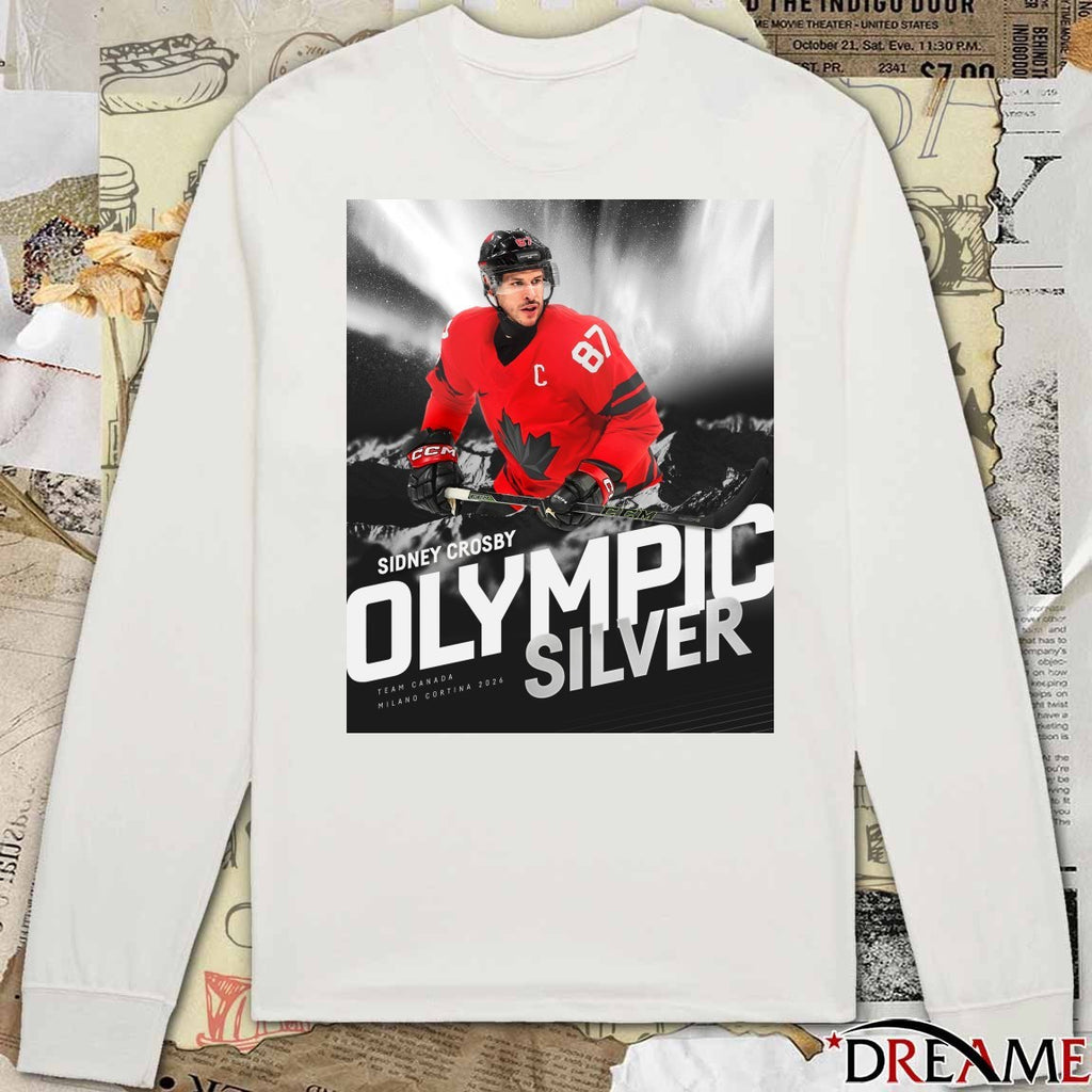 Sidney Crosby Olympic Silver Team Canada Milano Cortina 2026 3x Medalist t-shirt