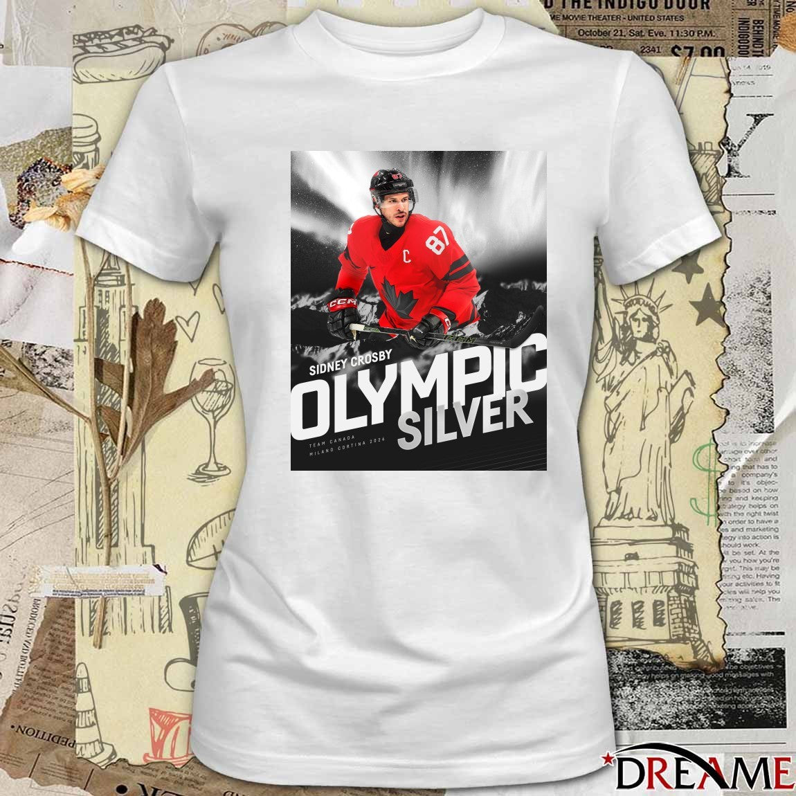Sidney Crosby Olympic Silver Team Canada Milano Cortina 2026 3x Medalist t-shirt