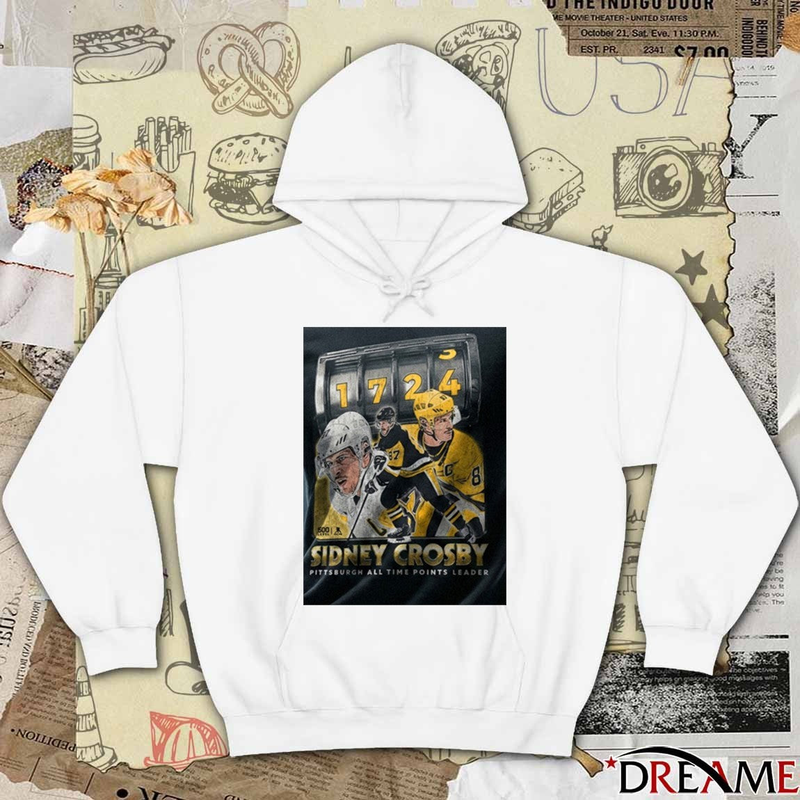 Sidney Crosby Pittsburgh Penguins 1,724 Pittsburgh All Time Points Leader t-shirt