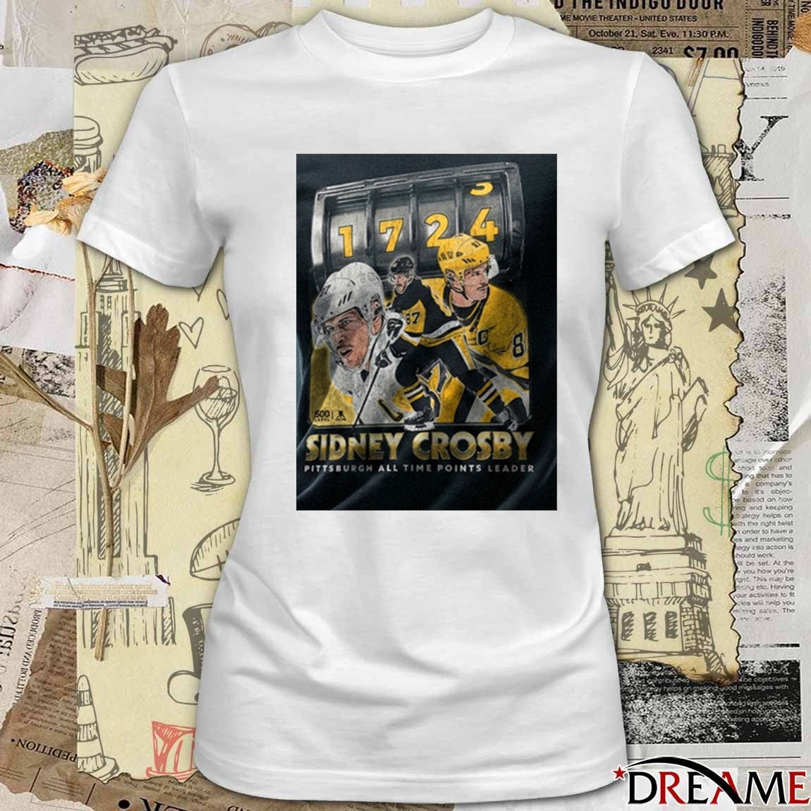 Sidney Crosby Pittsburgh Penguins 1,724 Pittsburgh All Time Points Leader t-shirt