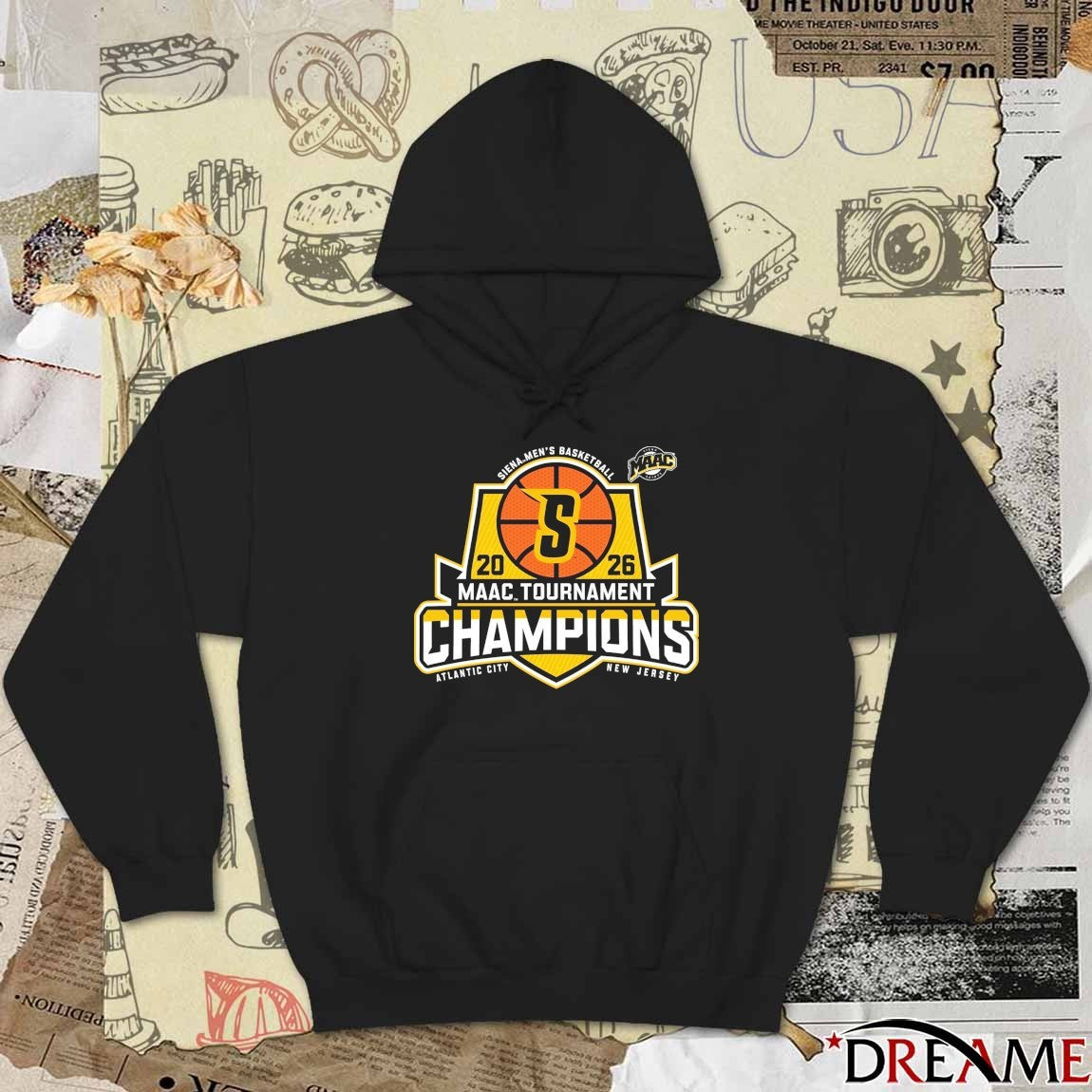 Siena Saints University Men’s Basketball 2026 MAAC Tournament Champions Atlantic City t-shirt