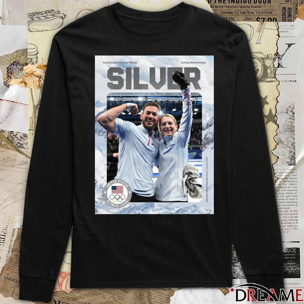 Silver Korey Dropkin And Cory Thiesse Curling Mixed Doubles 2026 Poster t-shirt