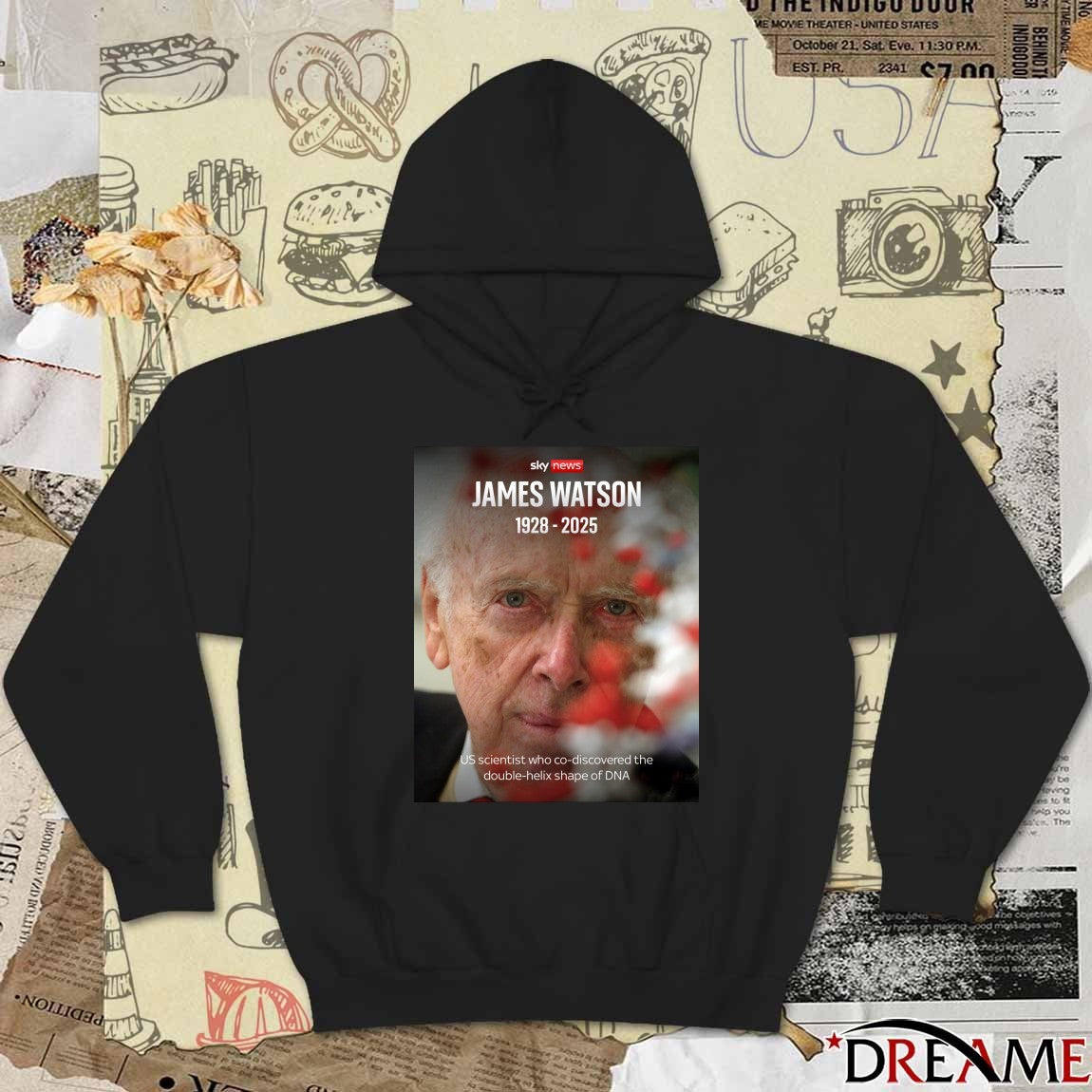 Sky News James Watson 1928 – 2025 US scientist who co-discovered the double-helix shape of DNA t-shirt