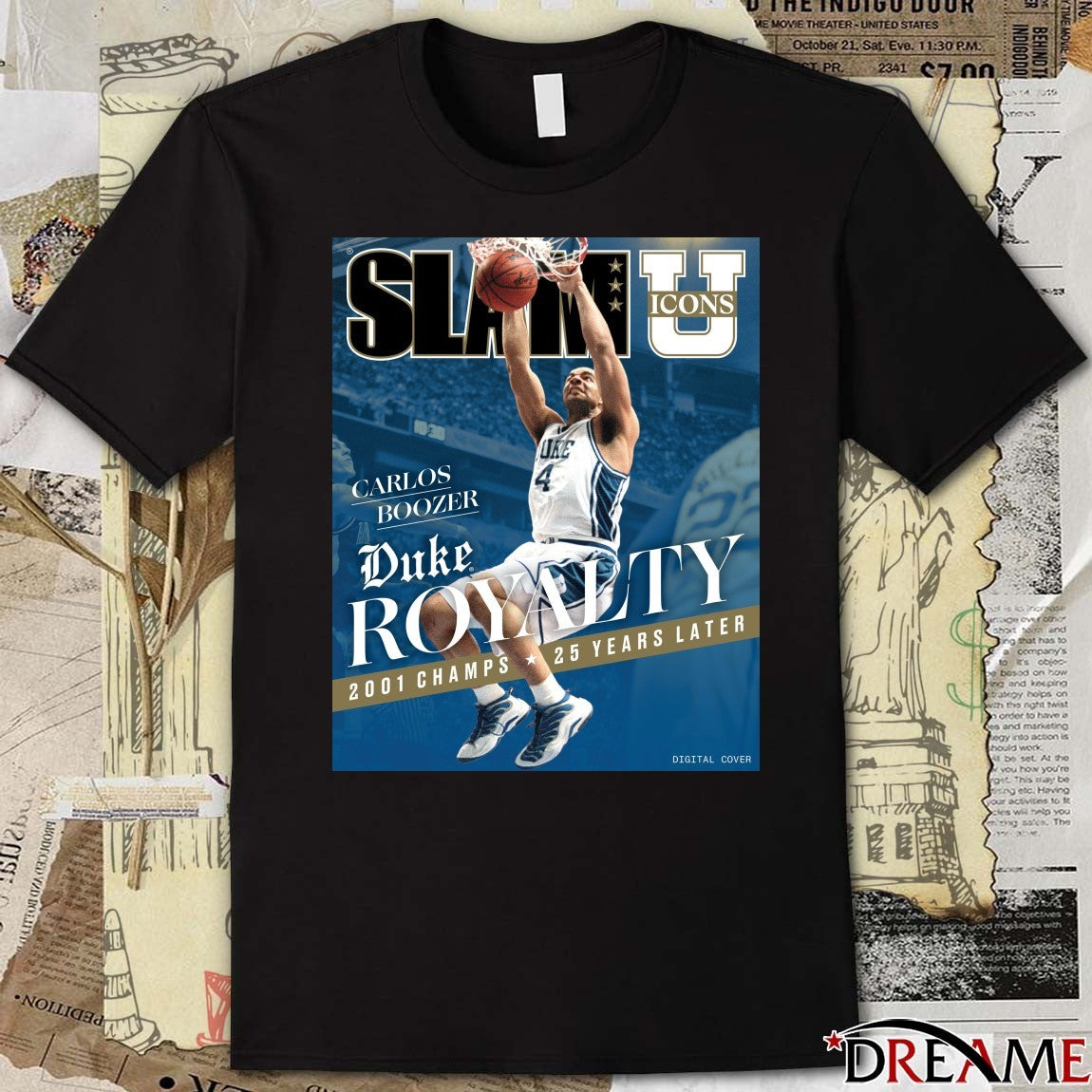 Slam Icons Legendary Carlos Boozer Duke Royalty 2001 Champs 25 Years Later Poster t-shirt