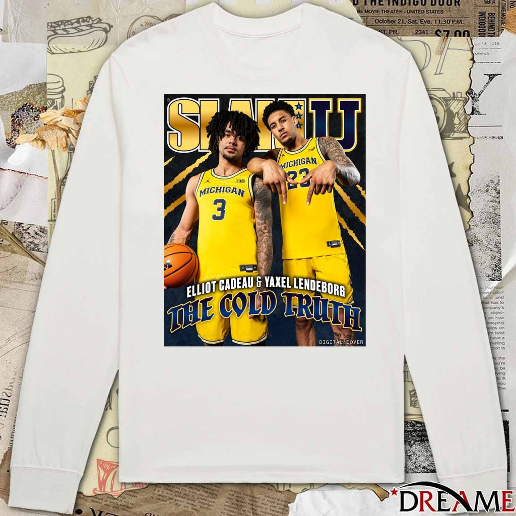 Slam U Michigan basketball Elliot Cadeau and Yaxel Lendeborg The Cold Truth Poster t-shirt