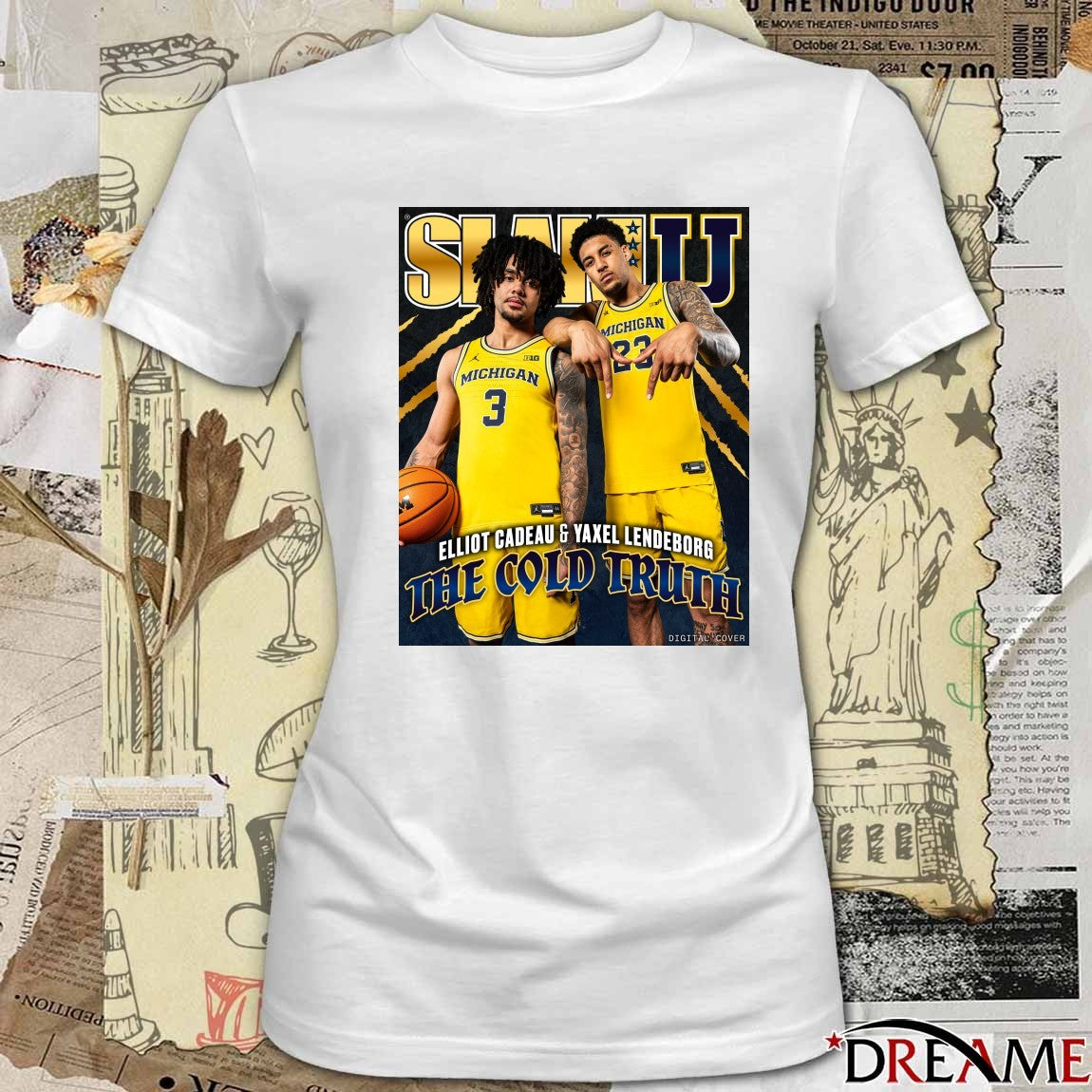 Slam U Michigan basketball Elliot Cadeau and Yaxel Lendeborg The Cold Truth Poster t-shirt