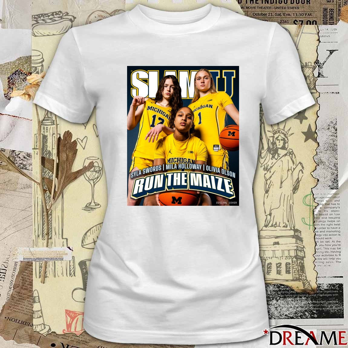 Slam U Syla Swords, Mila Holloway and Olivia Olson Wolverines Run The Maize Poster t-shirt