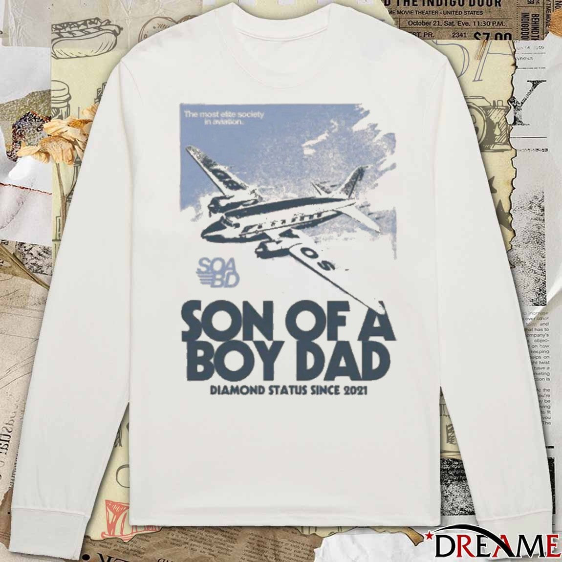Soabd Airline Son Of A Boy Dad Diamond Status Since 2021 Fish t-shirt