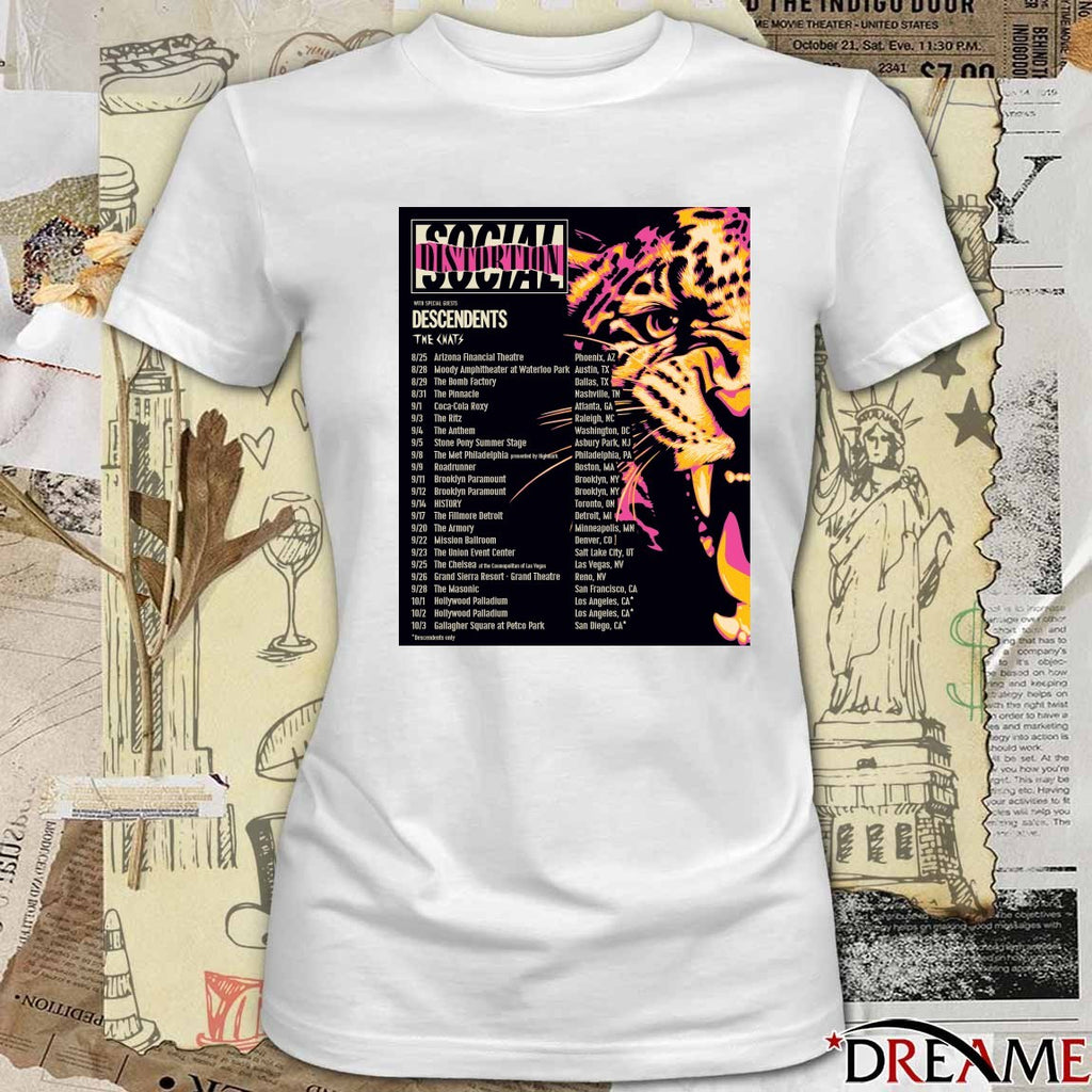 Social Distortion and Descendents 2026 August – October Poster t-shirt
