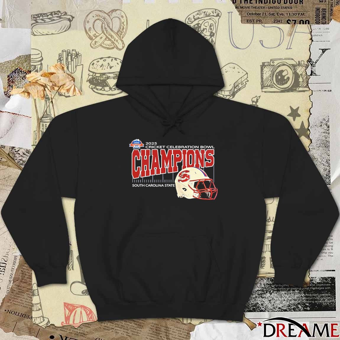 South Carolina State 2025 Cricket Celebration Bowl Champions Mercedes-Benz Stadium Atlanta GA Helmet t-shirt