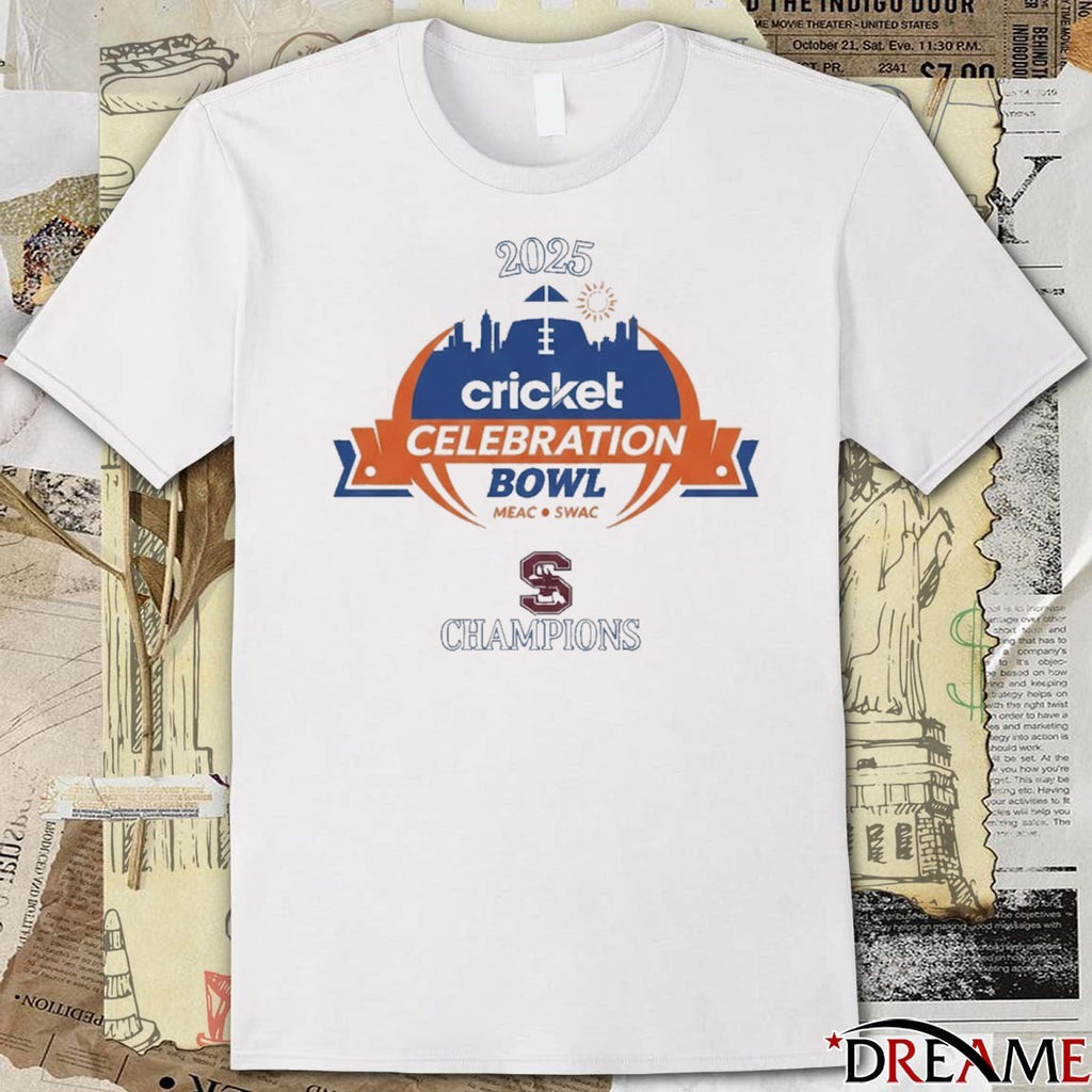 South Carolina State Bulldogs 2025 Cricket Celebration Bowl Champions t-shirt