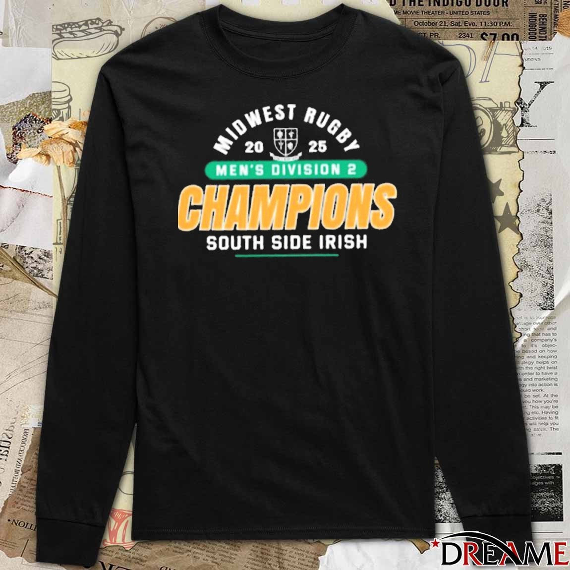 South Side Irish 2025 Midwest Rugby Men’s Division 2 Champions t-shirt