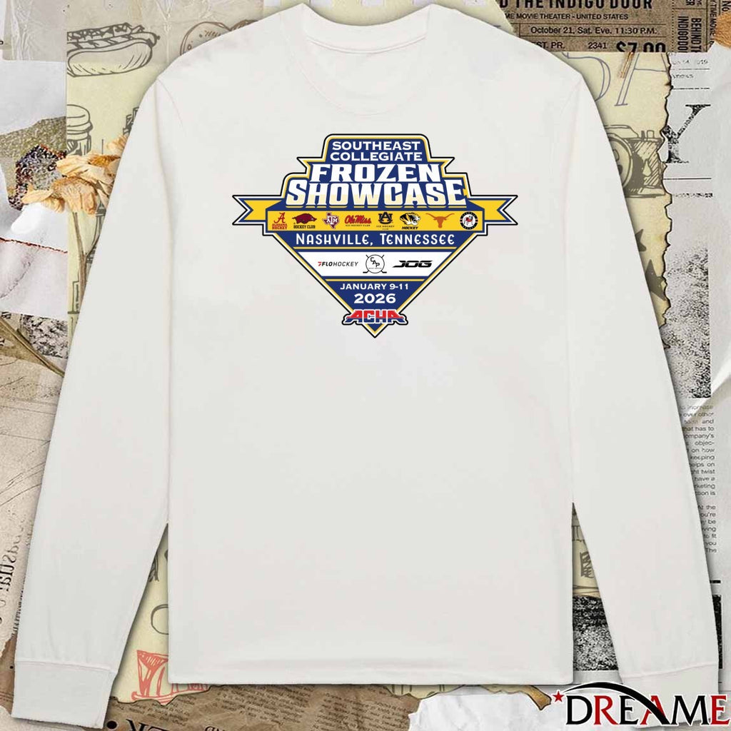 Southeast Collegiate Frozen Showcase ACHA Men’s Division II Ford Ice Center in Nashville, TN Logo t-shirt