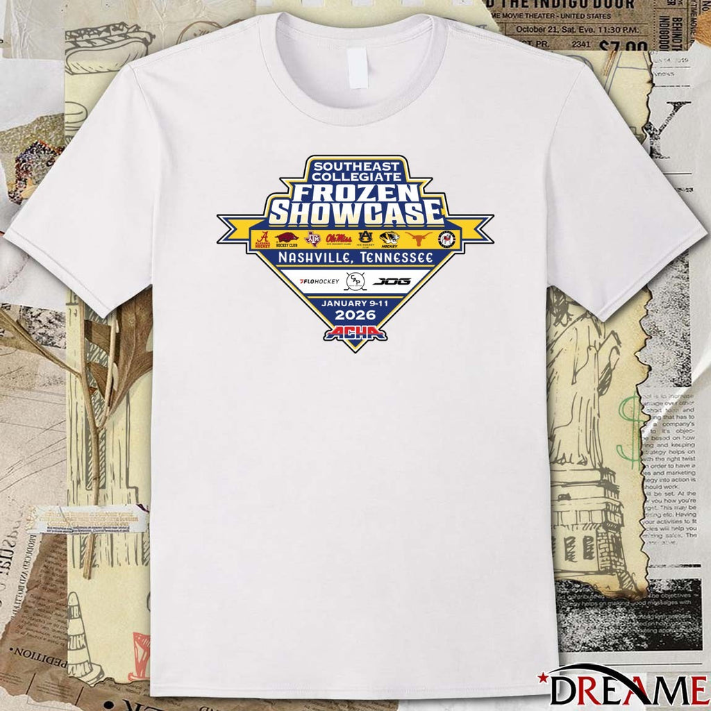 Southeast Collegiate Frozen Showcase ACHA Men’s Division II Ford Ice Center in Nashville, TN Logo t-shirt